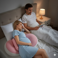 Aura Mother Pregnancy Wedge Pillow for Belly, Back & Hip Support – Washable Cover